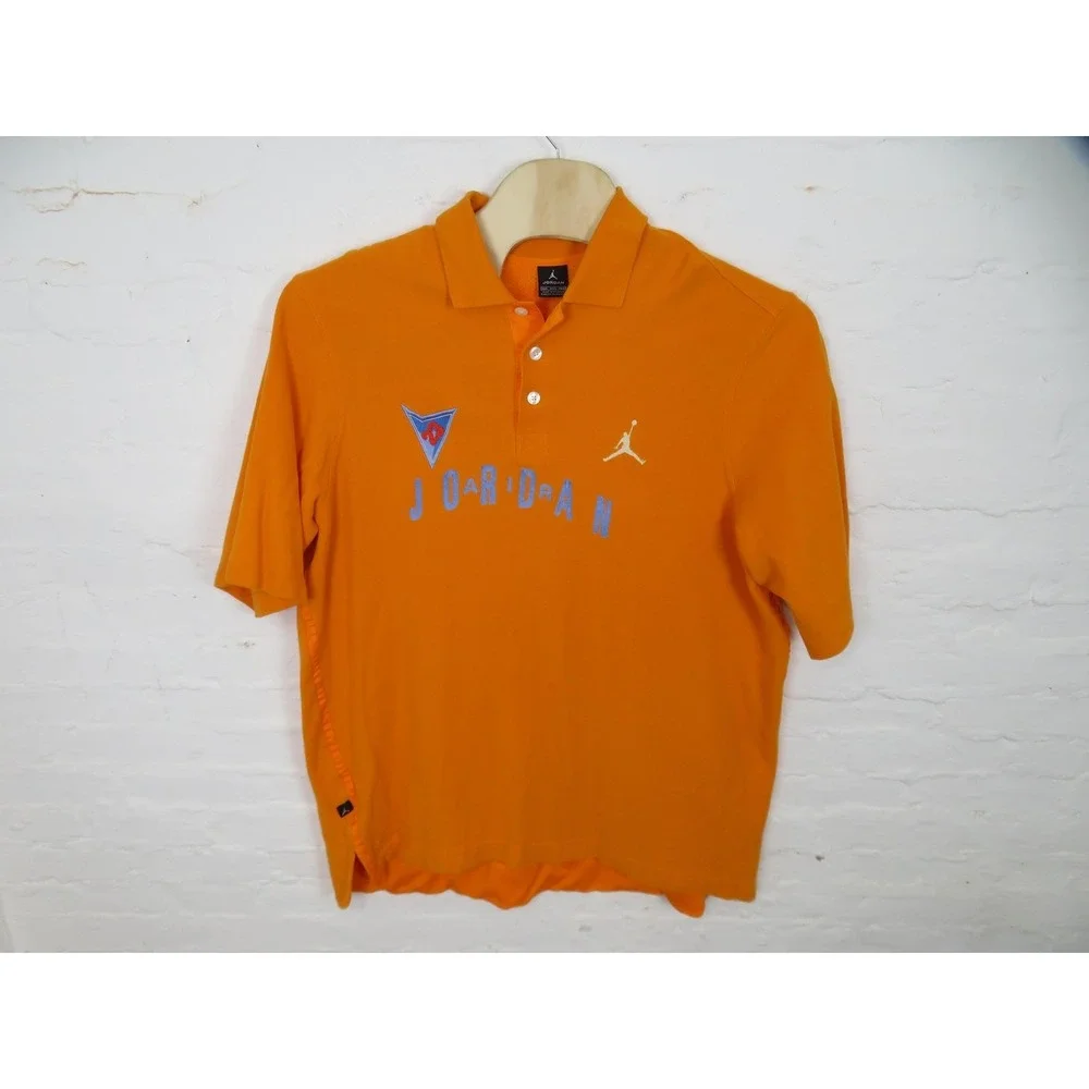 Vintage Air Jordan Polo Shirt Mens 4XL Orange Jumpman 23 Basketball Embroidered